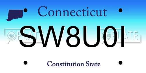 SW8U0I Connecticut License Plate