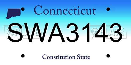 SWA3143 Connecticut License Plate