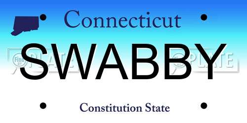 SWABBY Connecticut License Plate