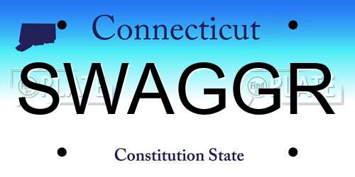 SWAGGR Connecticut License Plate