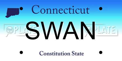 SWAN Connecticut License Plate