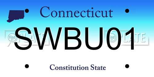 SWBU01 Connecticut License Plate