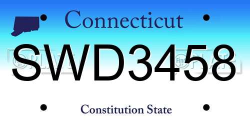 SWD3458 Connecticut License Plate