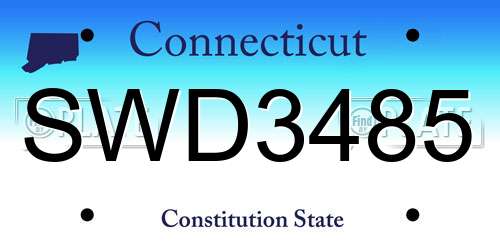 SWD3485 Connecticut License Plate