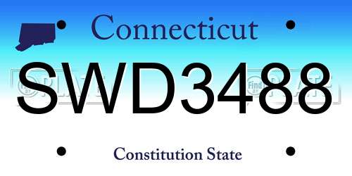SWD3488 Connecticut License Plate