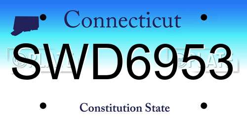 SWD6953 Connecticut License Plate