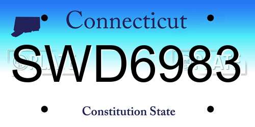 SWD6983 Connecticut License Plate