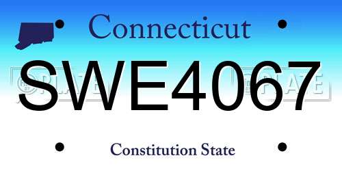 SWE4067 Connecticut License Plate