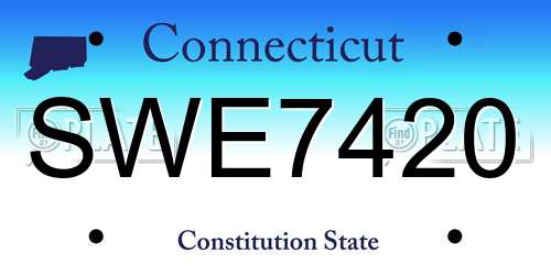 SWE7420 Connecticut License Plate