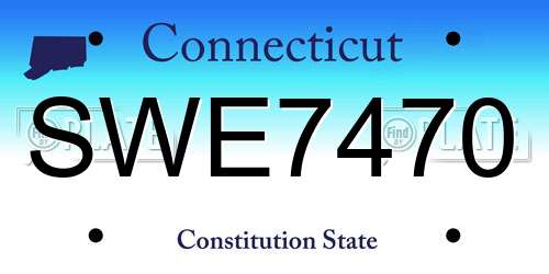 SWE7470 Connecticut License Plate