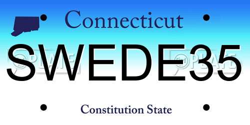 SWEDE35 Connecticut License Plate