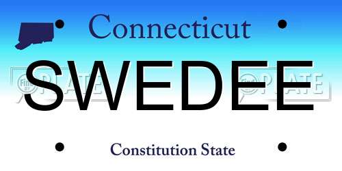 SWEDEE Connecticut License Plate