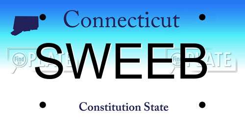 SWEEB Connecticut License Plate