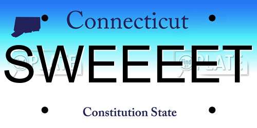 SWEEEET Connecticut License Plate