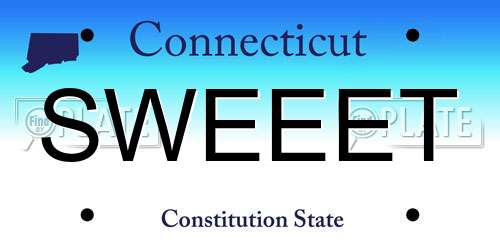 SWEEET Connecticut License Plate