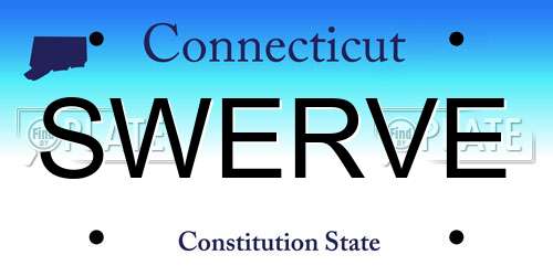 SWERVE Connecticut License Plate