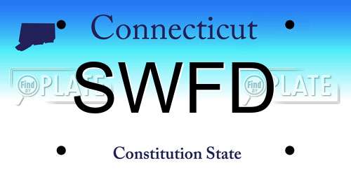 SWFD Connecticut License Plate