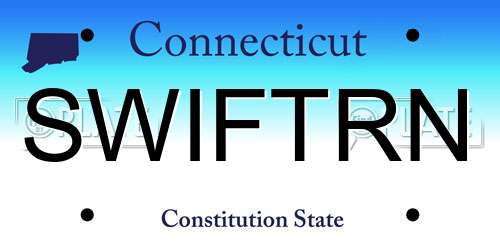 SWIFTRN Connecticut License Plate