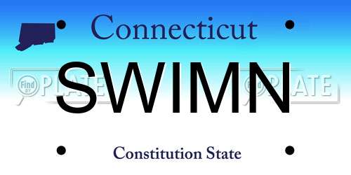 SWIMN Connecticut License Plate