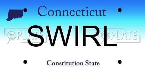 SWIRL Connecticut License Plate