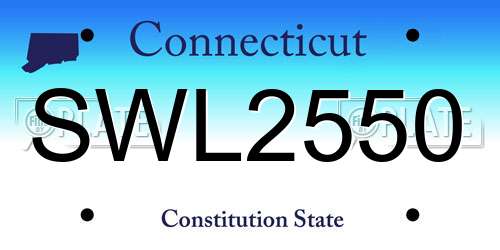 SWL2550 Connecticut License Plate