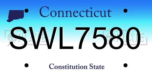 SWL7580 Connecticut License Plate