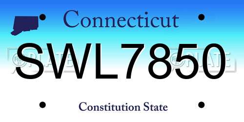SWL7850 Connecticut License Plate