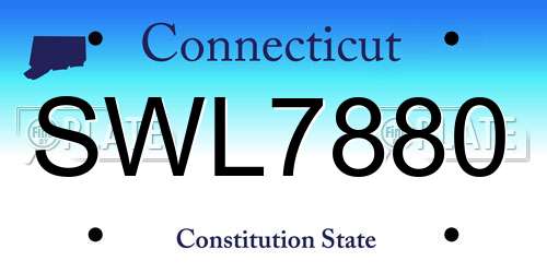SWL7880 Connecticut License Plate