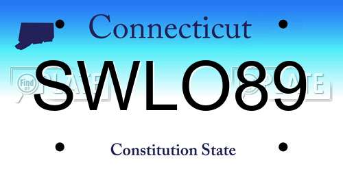 SWLO89 Connecticut License Plate