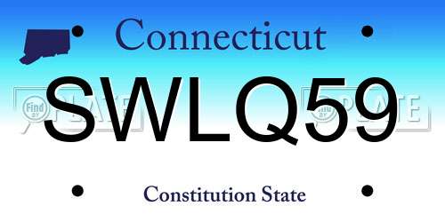 SWLQ59 Connecticut License Plate