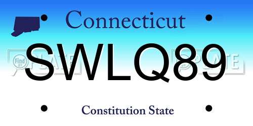 SWLQ89 Connecticut License Plate