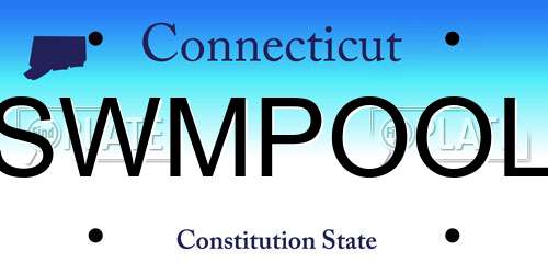 SWMPOOL Connecticut License Plate