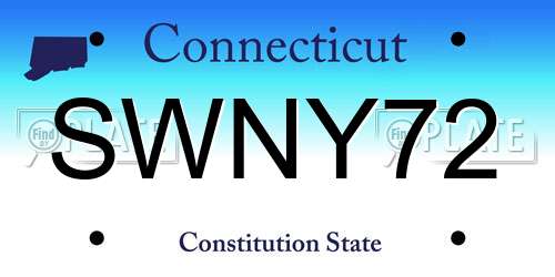 SWNY72 Connecticut License Plate