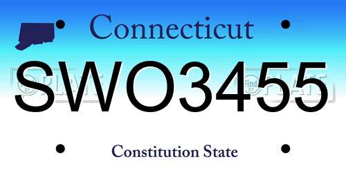 SWO3455 Connecticut License Plate