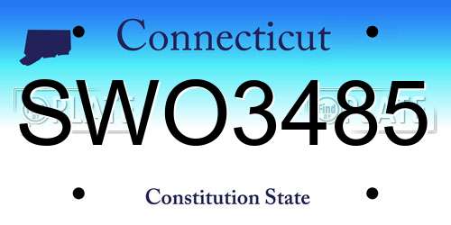 SWO3485 Connecticut License Plate
