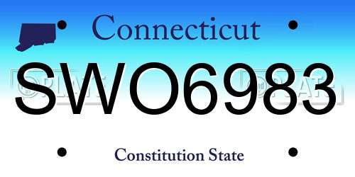 SWO6983 Connecticut License Plate