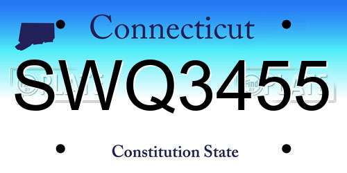 SWQ3455 Connecticut License Plate