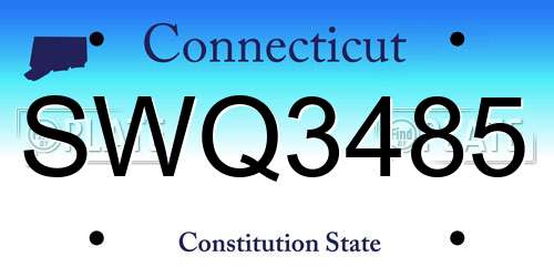 SWQ3485 Connecticut License Plate