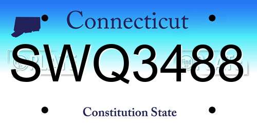 SWQ3488 Connecticut License Plate