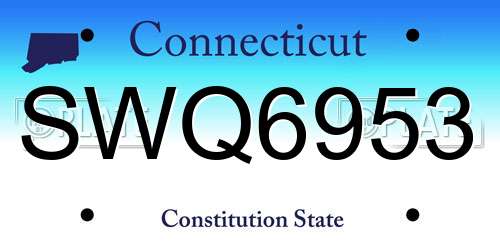 SWQ6953 Connecticut License Plate