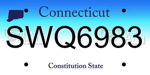 SWQ6983 Connecticut License Plate