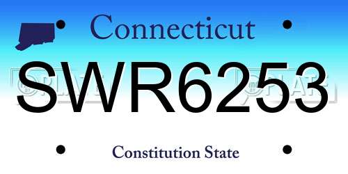 SWR6253 Connecticut License Plate