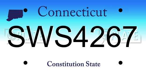 SWS4267 Connecticut License Plate