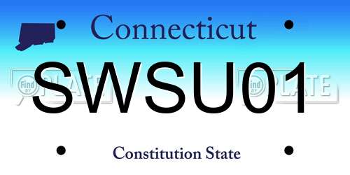 SWSU01 Connecticut License Plate