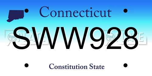 SWW928 Connecticut License Plate