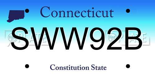 SWW92B Connecticut License Plate