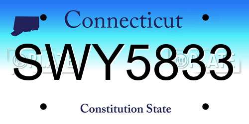 SWY5833 Connecticut License Plate