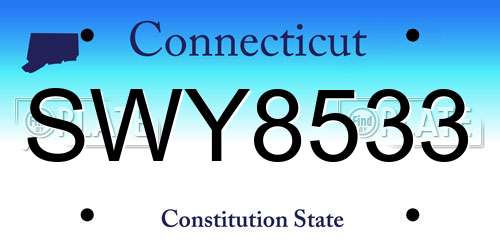 SWY8533 Connecticut License Plate