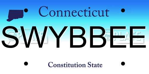 SWYBBEE Connecticut License Plate