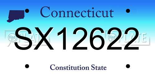 SX12622 Connecticut License Plate